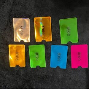 ❤️3/$10 RFID Blocking Card Sleeves Set of 7 Multicolor